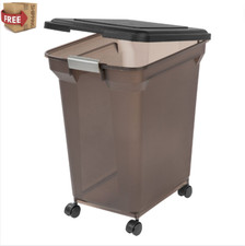 50 lb Pet Food Storage Container Large Dry Bin for Dog Cat Bird BPA Free Wheels