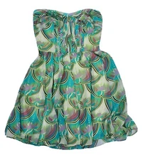 M Couture By Missme Strapless Dress Ruffled Size Medium Wedding Prom