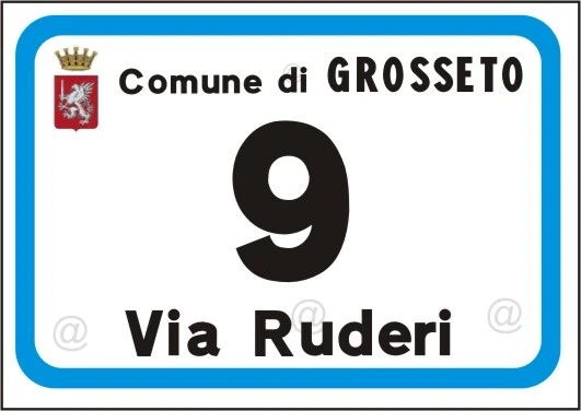 Numeri civici numero civico PER ESTERNO IN ALLUMINIO stemma comune via A NORMA - Immagine 2 di 4
