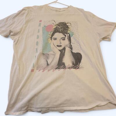 Madonna HARDASAON 1989 Retro style Basic T shirt White tee vtg NH16844