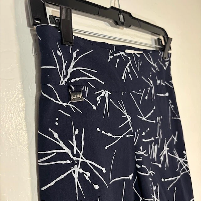 Pantalones Joseph Ribkoff para mujer 8 tirones elásticos negros estampados arte 28" Foto 2 de 4