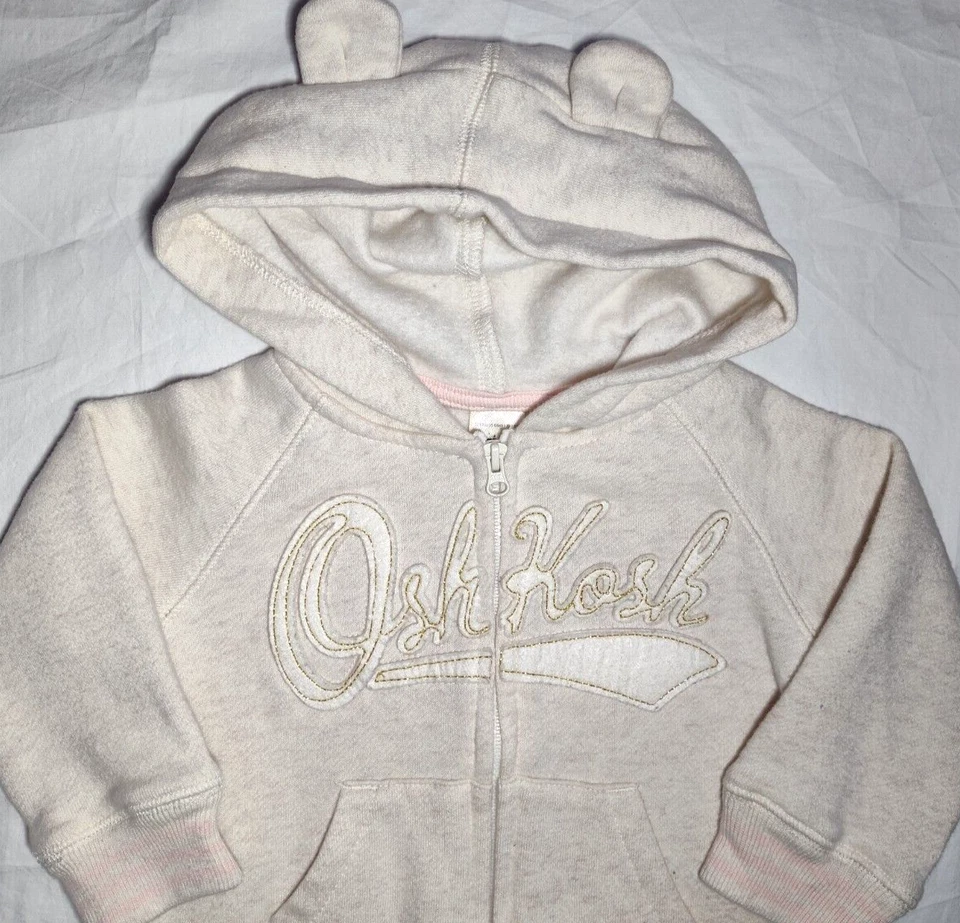 Oshkosh 1 pieza Con Capucha Beige 18 Mos Conjunto Con Capucha Orejas de Oso Longall Mameluco 1 pieza Niña Foto 2 de 4