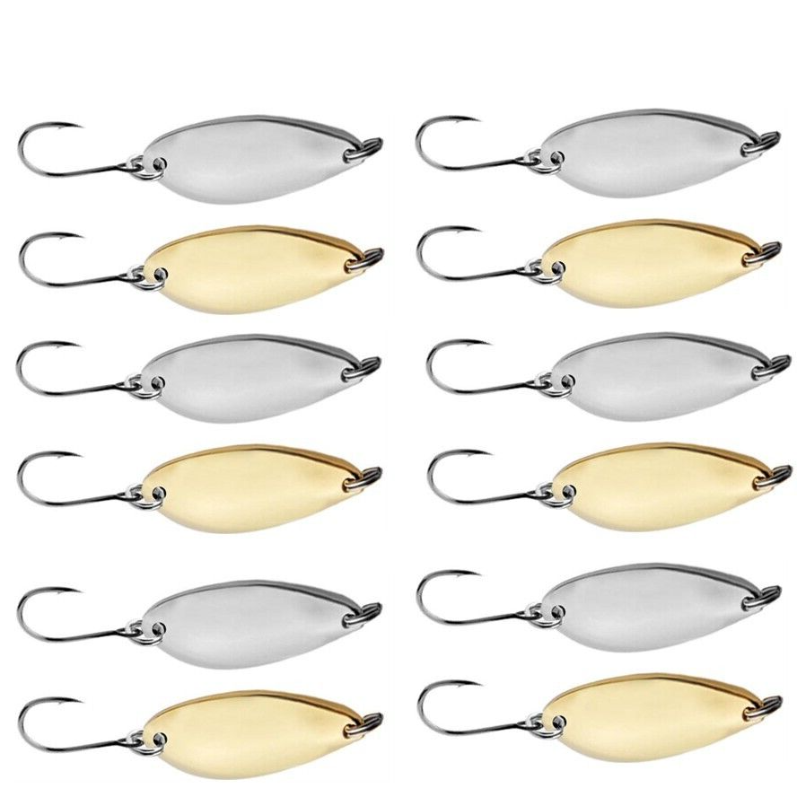20PCS Metal Fishing Lure Jig Spoon Spinner Artificial Sea Jigs Baits Trout  Hooks