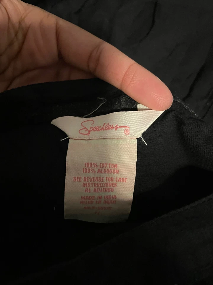 Speechless Juniors Skirt Size 11 Black Floral Embroidered Beaded Whimsigoth Y2K - Image 3 of 4