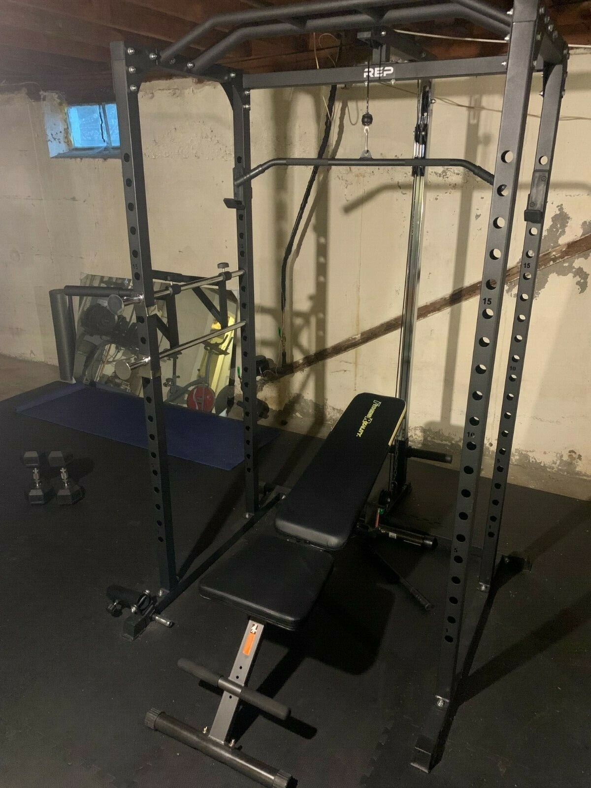 REP PR 1100 - Squat Rack and Home Gym Set (SOLD AS ONE ITEM - BUYER TAKES ALL)