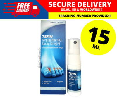 New Tefin Terbinafine HCI Spray Fungal Treatment 10mg/g 15ml