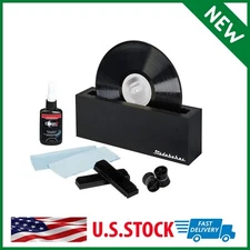 Vinyl Record Cleaning Machine Complete Album Spin Cleaner Kit Liquid Brushes NEW