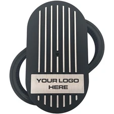 15" Oval BLACK Air Cleaner Kit - Raised Fins, CUSTOM Engravable - Ansen USA