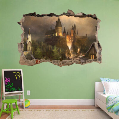 Harry Potter Hogwarts Castle 3D Smashed Hole Decal Wall Sticker Decor ...
