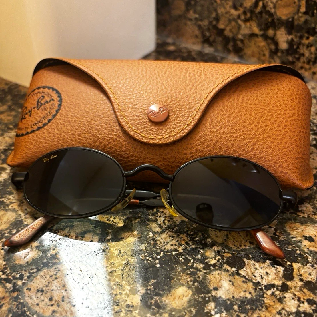 Ray-Ban Black Oval Vintage Sunglasses for sale | eBay