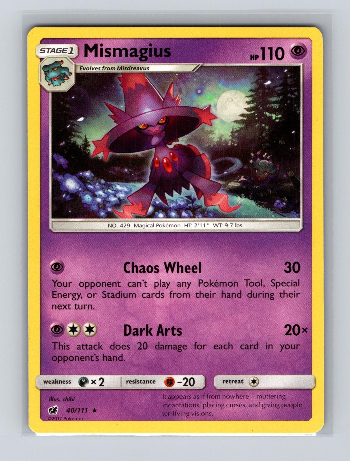 Mismagius 40/111 Rare Crimson Invasion Pokemon Near Mint