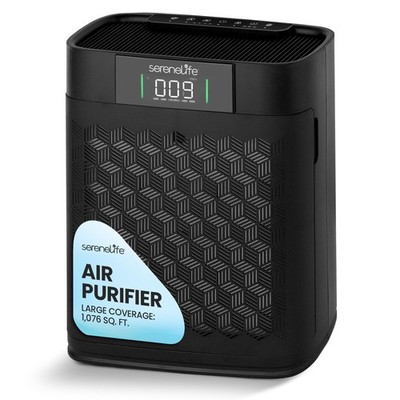 SereneLife Smart Home Room Air Purifier with Auto Modes (Black)