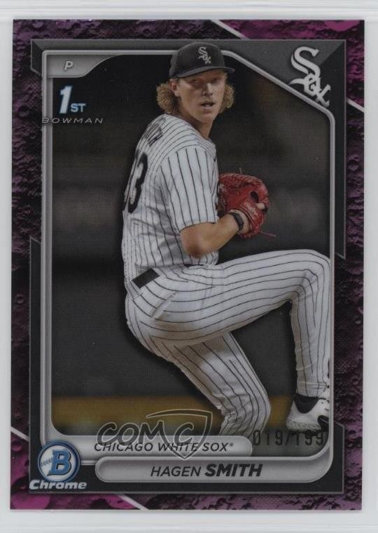 2024 Bowman Draft Chrome Fuchsia Lunar Refractor 19/199 Hagen Smith #BDC-2 1u0b