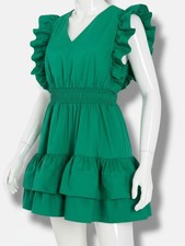 Aqua Girls' Green Poplin Dress - Little Kid, Big Kid Dress Size L