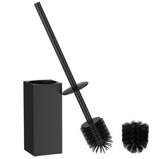 Toilet Brush and Holder Set, Heavy Duty 304 Stainless Steel Base Square and L...