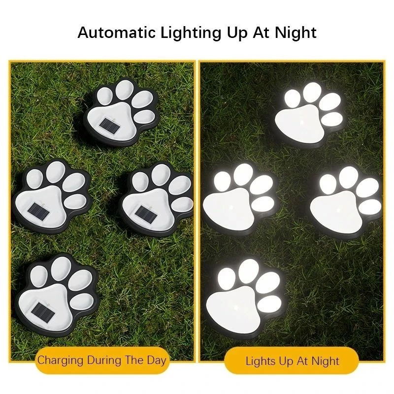 Luz Solar LED para exteriores, impermeable, con estampado de pata de perro, gato - Imagen 3 de 4