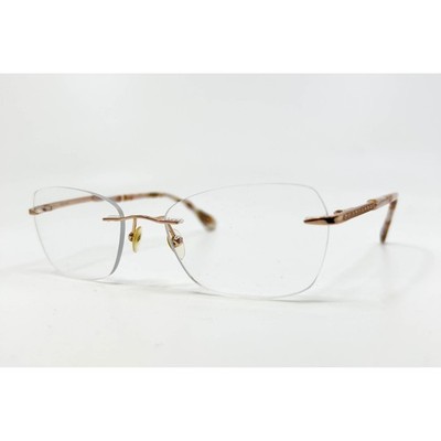 TR Eyewear Halo Eyeglasses Women Rose Gold Good Rimless Crystal 53-17-135