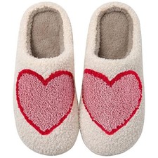 Heart Slippers Valentines 7.5-8.5 Women/6.5-7.5 Men Valentines Heart Slippers 2