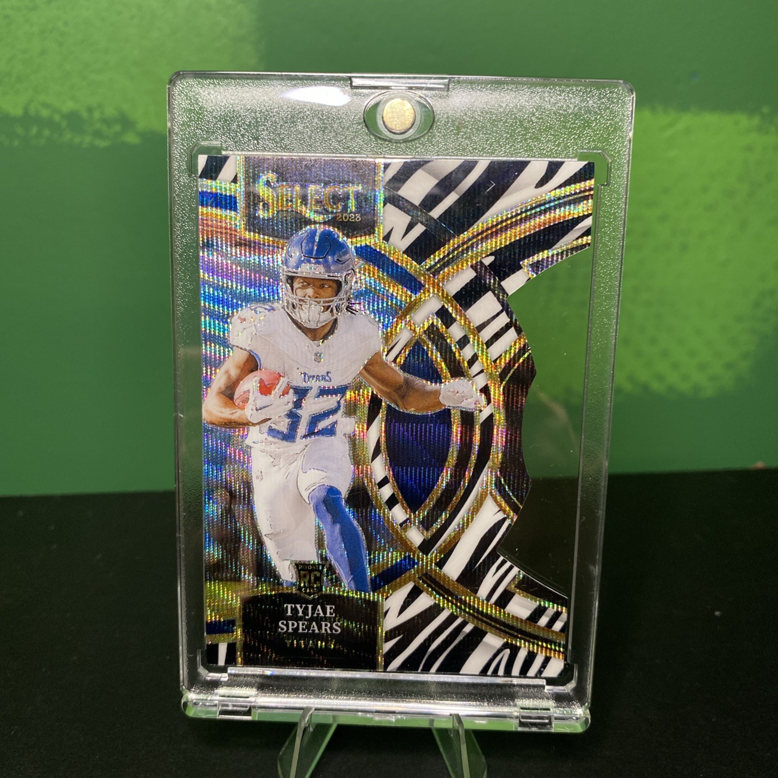 2023 Panini Select - Premier Level Zebra Prizm Die-Cut #172 Tyjae Spears (RC)