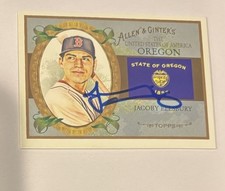 Jacoby Ellsbury Signed 2008 Allen & Ginter Baseball Card Autographed Yankees
