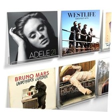 Vinyl Record Shelf Wall Mount2 inch Clear Acrylic Album Record Holder 6 Pack 1