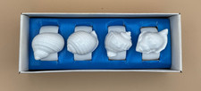 πβ¨ Vintage Napkin Holder Set Bone China Seashell Design Set of 4 NEW