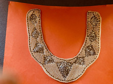 Vintage Cloth Beaded Collar..Baar Beards..Made in Japan