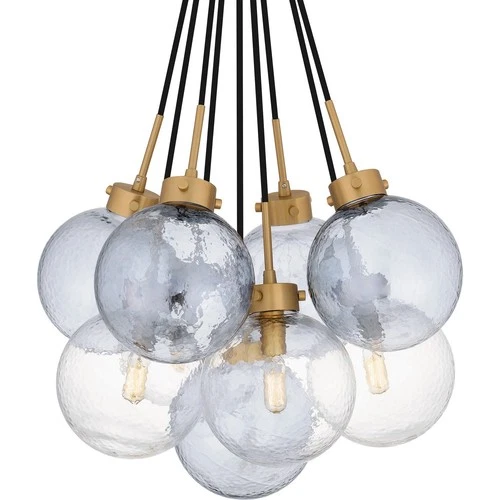 Brushed Weathered Brass Four Light Pendant from the Quoizel Pendant Collection - Picture 5 of 6