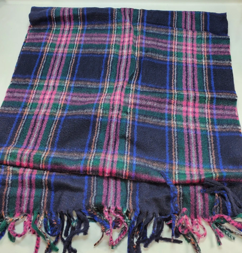 Talbots 100% Cashmere Knit Scarf Unisex Plaid Neck Wrap Cozy Warm Comfy NEW - Image 4 of 4