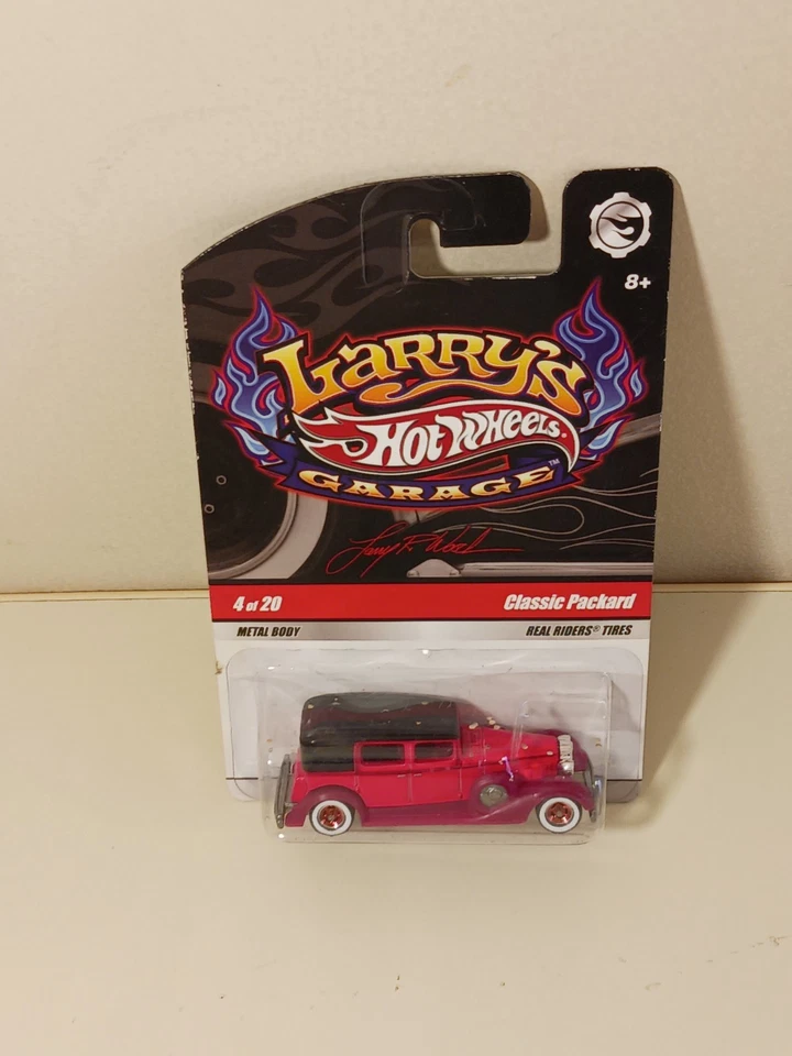 Hot Wheels Larry's Garage Classic Packard 2008 rojo 4/20 Real Riders nuevo en paquete sin usar, en caja original Foto 2 de 4
