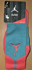 Nike Air Jordan Dri-Fit Crew Socks Large 8-12 530977 387 Hasta Green Red Rare