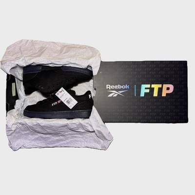 FTP x Reebok Club C Black/White/Black - Tear Away + Stash Pocket, Size 9