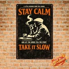 Never Underestimate Old Man Smokes Cigars Funny Vintage Tin Metal Sign