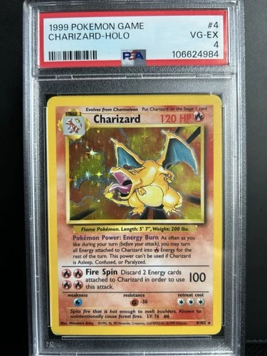 Pokémon TCG Charizard Base Set Holo Rare 1999 PSA 4 4/102 English