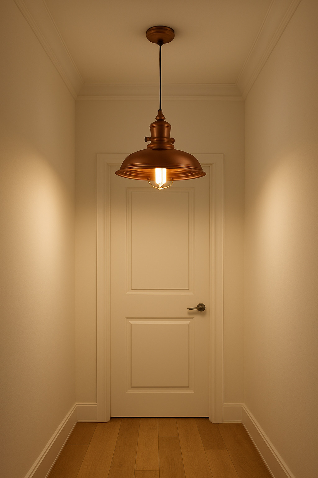 11" Adjustable Iron Industrial Rustic LED Pendant Light with Copper Finish – Dim