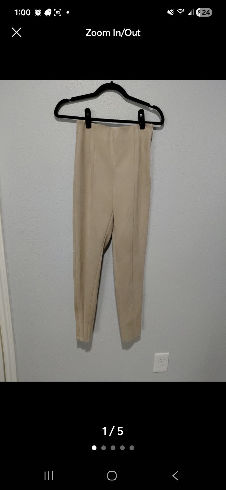 ZARA Women's Beige Solid Flat Front Plain Pattern… - image 1