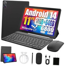 Android Tablet, 14GB RAM 64GB ROM TF 1TB , 11 inch Android 14 Octa Black-1