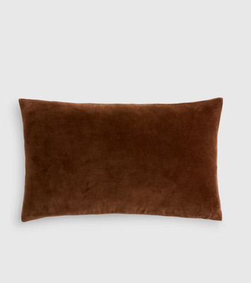 NWOT Quince Classic Cotton Velvet Pillow Lumbar Cover CHESTNUT 12x20