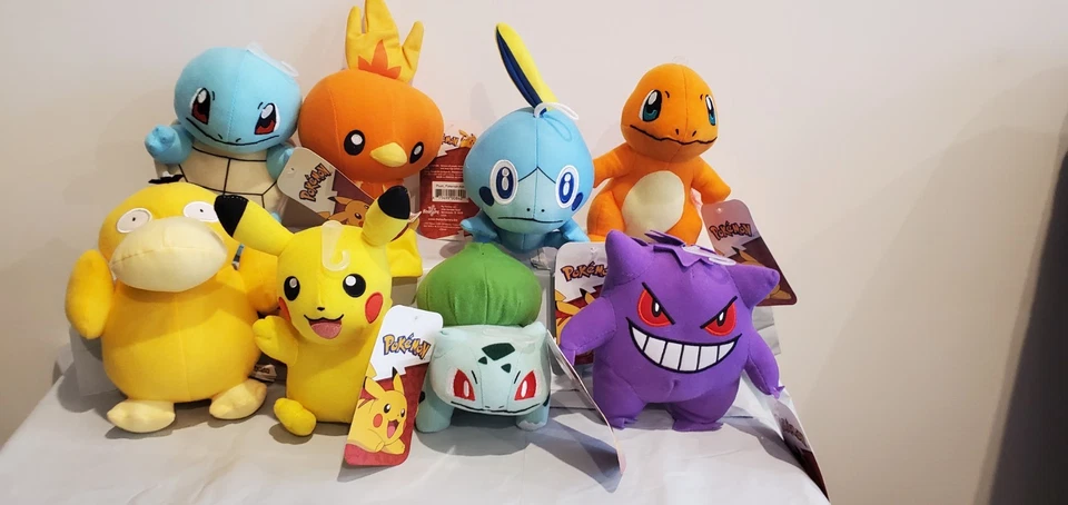 New Pokemon Plush 7"Assorted Stuffed Animal Toy Factory Pikachu Squirtle Psyduck - Image 2 of 2