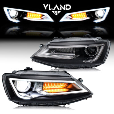 Vland Pair Led Headlights For 2011-18 VW Jetta TSI/TDI/GLI S,SE,SEL Front Lights