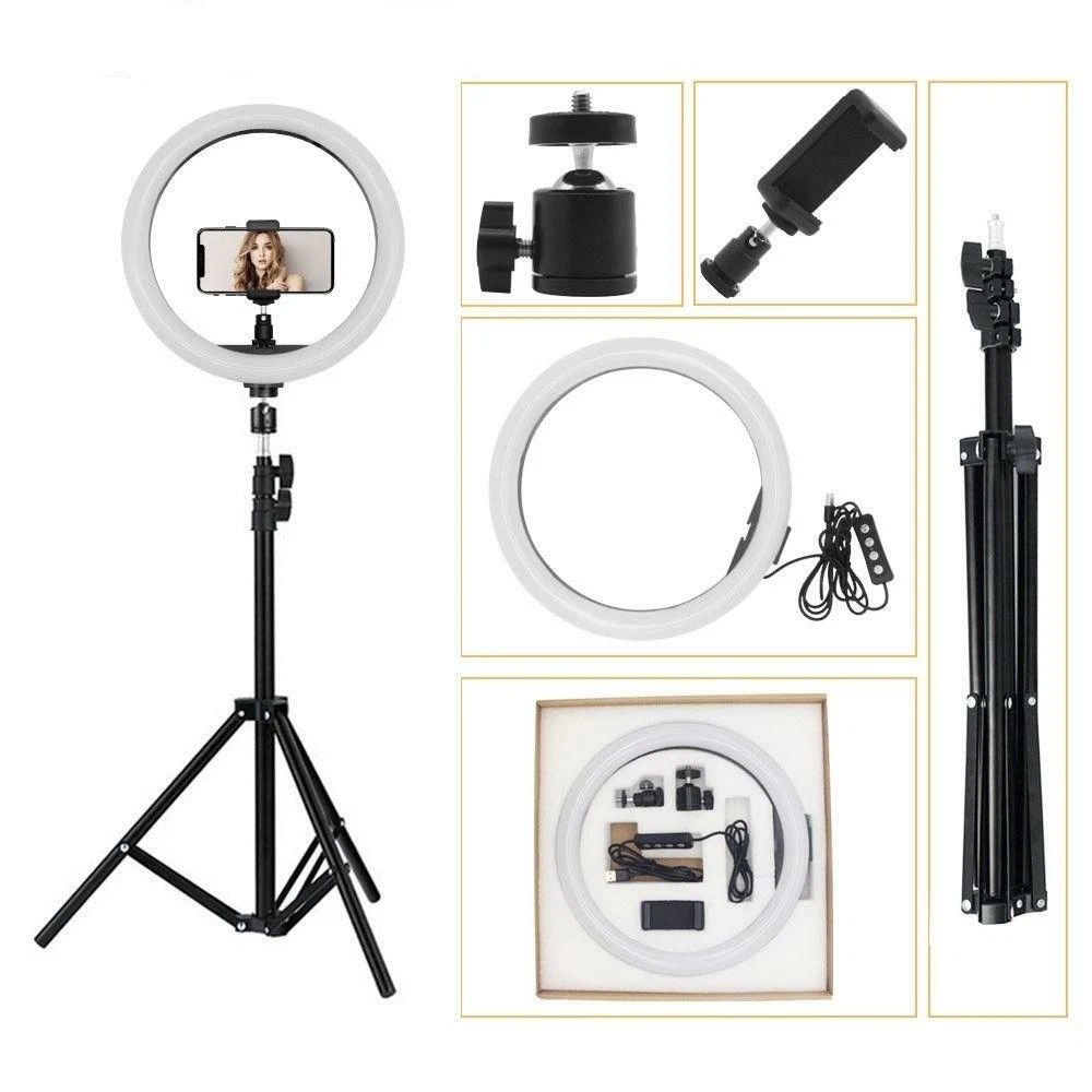 2m 10 LED Ring Light Tripod Stand Selfie Video Photo For Youtube iPhone GoPro