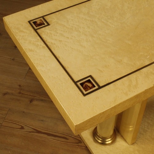 Console italiana mobile legno ottone stile antico tavolo salotto intarsio 900 - Foto 7 di 12