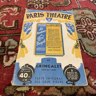 Paris Théâtre n°10 les Aventures du Roi Pausole Pierre Louys Gringalet 1948 selten