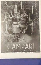 Vintage advertising 1938 Campari aperitif Christmas aperitif 27 x 35 cm. R