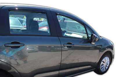 Deflettori D'aria Anteriori E Posteriori Per Citroen C3 5 Porte (2010-2016) - Set Di 4 Pezzi, Colore Grigio