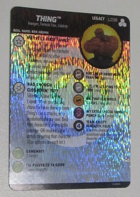 THING L038 LEGACY CARD Fantastic Four Future Foundation Heroclix Super Rare