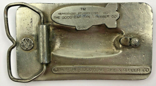 Hebilla de cinturón de peltre dirigible de goma vintage GoodYear de Bergamot Brass Works G-96 - Imagen 3 de 6
