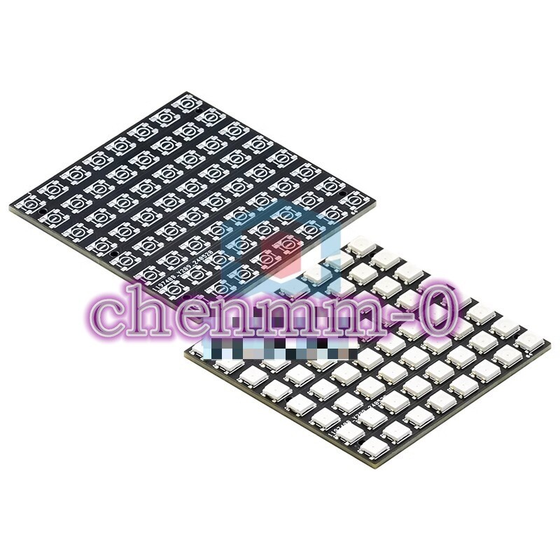 5PCS 5050 WS2812 64-bit RGB light 64X64MM 2.54MM and 2.0MM terminal blocks #YT