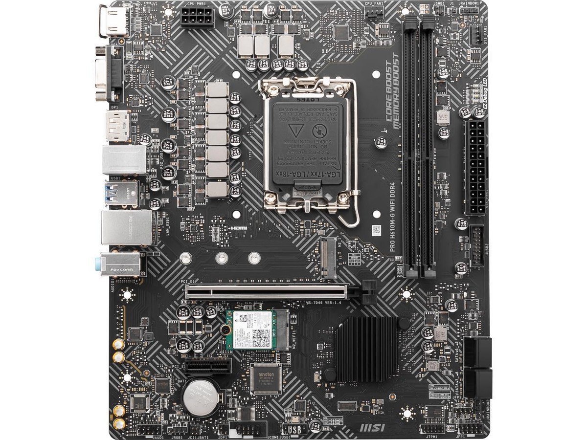 MSI PRO PRO H610M-G WIFI DDR4 LGA 1700 Intel H610 SATA 6Gb/s