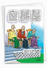 1 Funny 80th Milestone Birthday Paper Card with Envelope - Bday Wake Up at 7